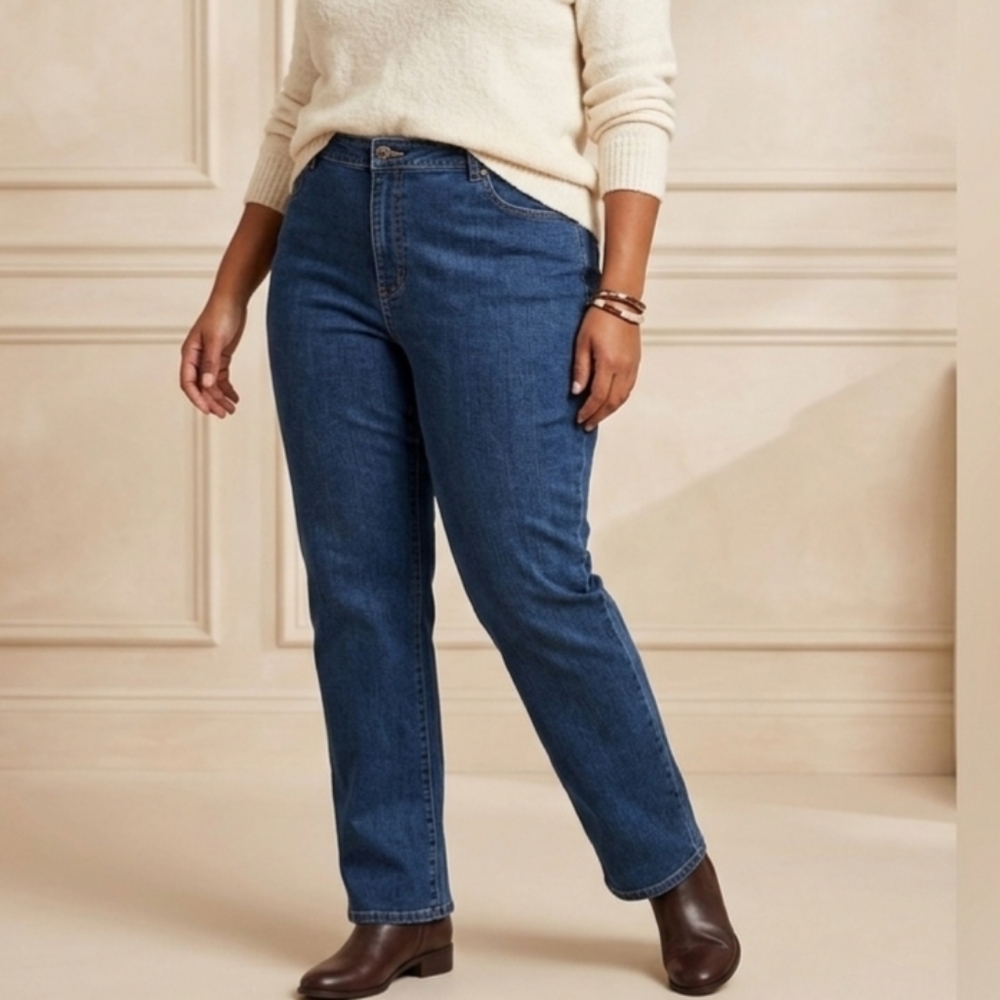 Penningtons Dallas Jeans Denim Straight Leg Blue Plus Size   SZ 24